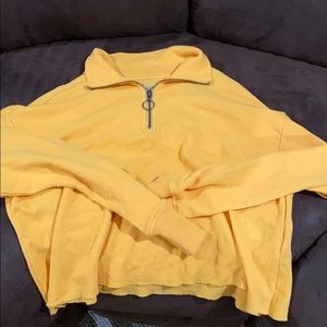 yellow hollister quarter zip up